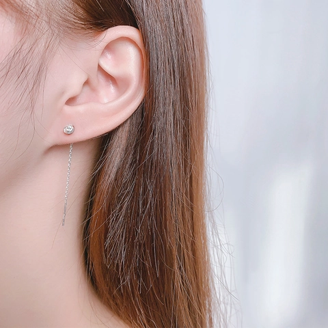 Pendientes De Hilo Largos Con Diseño De Nudo Y Poste De Plata De Ley 925 Estilo Vintage Joyería En Tono Plateado Para Mujer