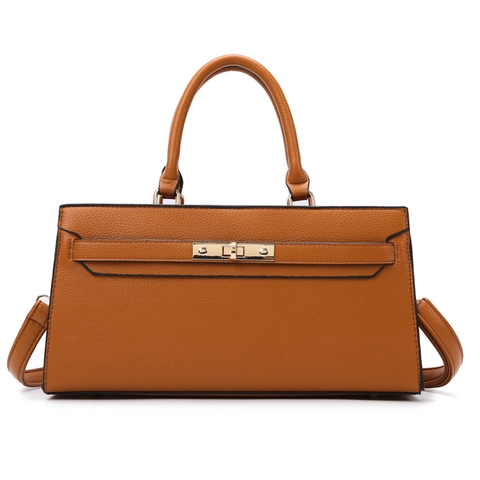 Sac À Main Femme Élégant Motif Lychee Cuir PU Sac À Bandoulière Pochette Porte-Cartes Bureau Travail