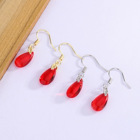 Vintage Rote Wassertropfen Chalcedon Ohrhänger Mit 925 Sterling Silber Ohrstecker Kupferblatt Schmuck Für Die Mutter