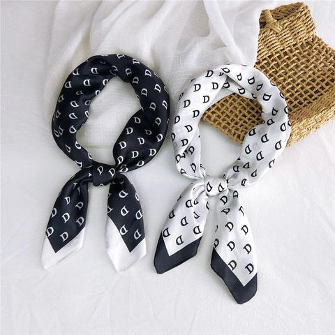 Foulard Carré Pour Femmes Satin Sensation Satin Bandana Imprimé Accessoire Cou Bureau Cheveux Décor Élégant Dames Vintage