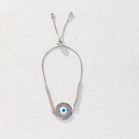 Ρυθμιζόμενο Βραχιόλι Evil Eye Φίδι Άπειρο Χάλκινο Με Πολύχρωμα Ζιργκόν Κοσμήματα Χεριών Γυναικείο Αξεσουάρ Μόδας