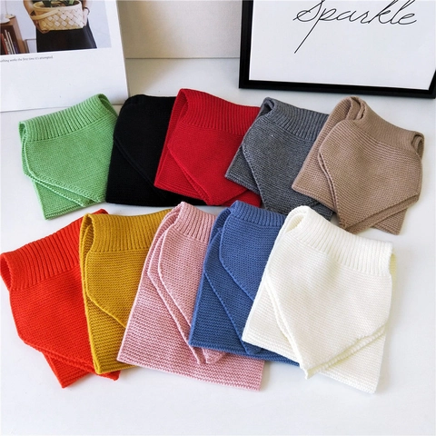 Calentador de Cuello de Punto Grueso de Invierno para Mujer Bufanda de Ganchillo Cálida de Color Sólido con Diseño Cruzado