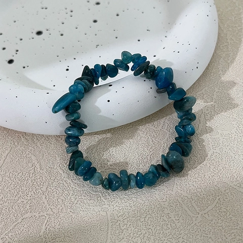 Bracciale in Pietra Naturale Irregolare Braccialetto Elastico con Perline di Pietre Preziose Fatto a Mano per Uomo Donna Gioielli Boho