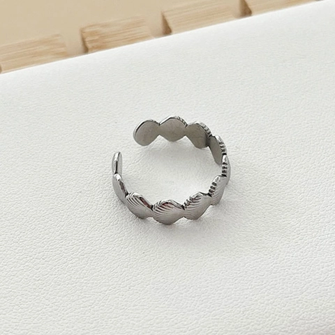 Anillo Concha Acero Inoxidable Chapado Oro Ajustable Banda Abierta Joyería Vintage Para Mujer Estilo Playa