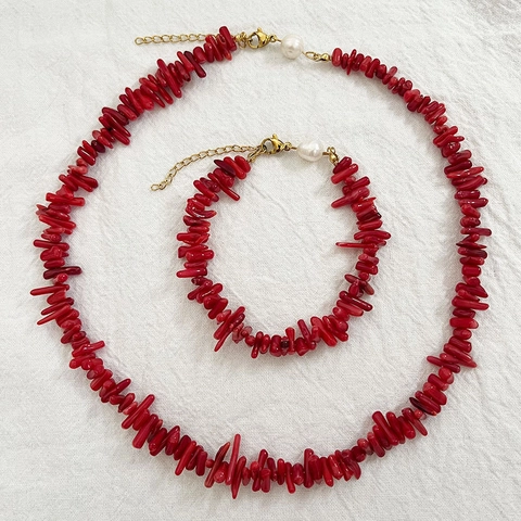 Collana In Pietra Naturale Irregolare Con Perla Artificial Barocca Gioielli In Stile Boho Beach Per Donna