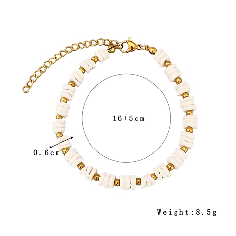 Perlenarmband Für Damen Edelstahl Muschelperlen Boho Verstellbar Elegant Handgefertigt Schmuck Geschenk