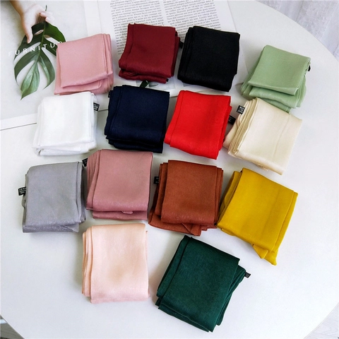 Bufanda De Cinta De Satén De Color Sólido Para Mujer Cinta Larga Y Delgada Para El Cabello Decoración De Bolsos Sombrero