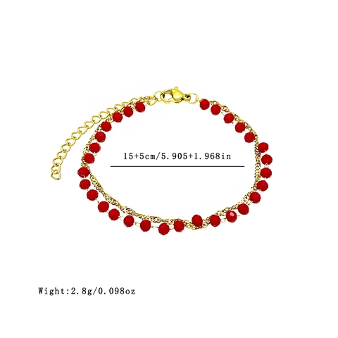 Bracelet Multi-Rangs En Acier Inoxydable Pour Femmes Bohème Perles De Verre Colorées Plusieurs Rangs Bijoux Vintage