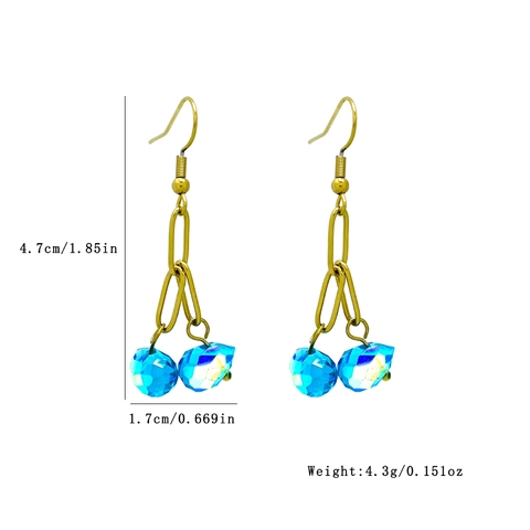 Edelstahl Facettierte Glasperlen Drop Ohrringe Kirschform Dopamin Stil Zierlicher Schmuck Für Frauen
