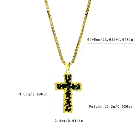 French Retro Stainless Steel Pendant Necklace For Women Gold Plated Box Chain Heart Cross Starfish Butterfly Bow Spiral Pendant Jewelry Gift