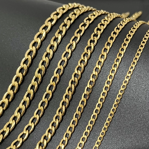 Stainless Steel Cuban Link Necklace NK Chain For Men Women Gold Silver Tone Hip Hop Punk Geometric Fashion Jewelry Gift
