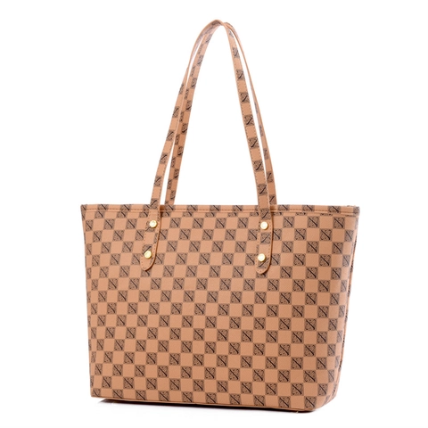 Women PU Leather Tote Bag And Small Crossbody Bag Large Capacity Checkerboard Pattern Monogram Vintage Travel Office