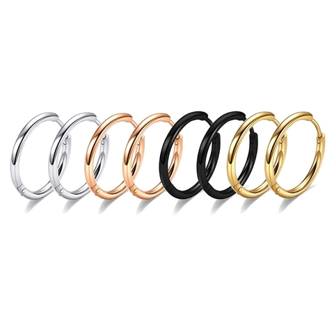 Orecchini A Cerchio Minimalisti In Acciaio Inossidabile Gioielli Da Piercing Geometrici Tondi Per Uomo E Donna