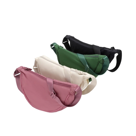 Borsa a Tracolla da Donna in Nylon a Mezzaluna Impermeabile Borsa Dumpling Con Tracolla Regolabile Borsa a Spalla Casual