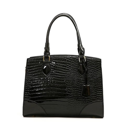 Crocodile Embossed PU Leather Handbag And Wallet Retro Elegant Large Capacity Daily Work Tote For Women