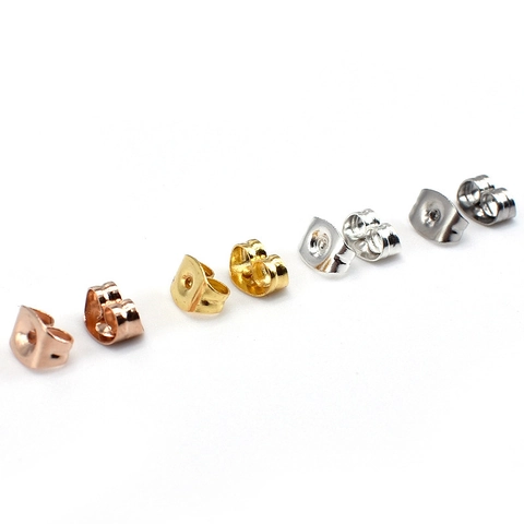 Stainless Steel Butterfly Earring Backs Multi Color DIY Jewelry Findings Replacement Earring Stoppers Polished Metal Earring Backings