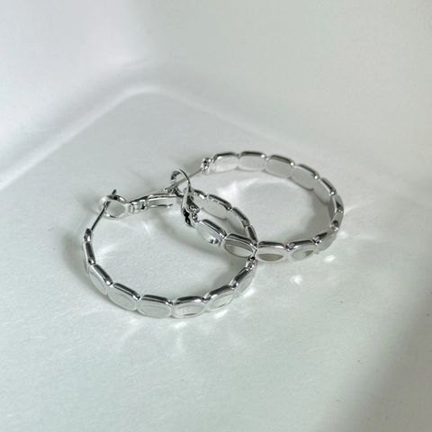 Orecchini A Cerchio Texturizzati In Rame Stile Bambù Design Metallico Geometrico Rotondo Grande Per Donne