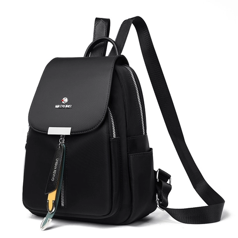 Fashion Women Backpack Large Capacity Waterproof Nylon Genuine Leather Travel School Bag Urban Casual Rucksack For Girls