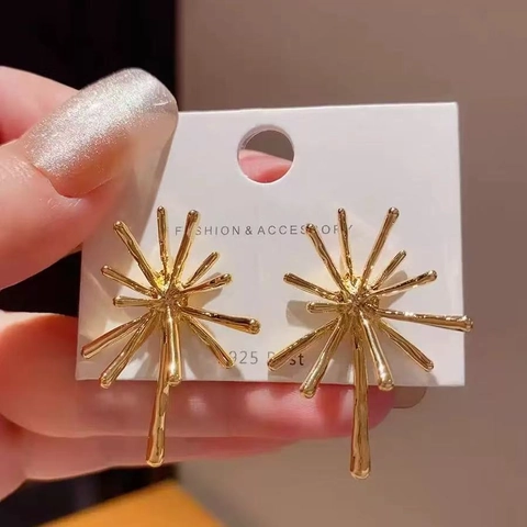 Starburst Ohrstecker Mit 925 Sterling Silber Ohrring Stecker Kupfer Feuerwerk Form Geometrisch Vintage Mode Für Frauen