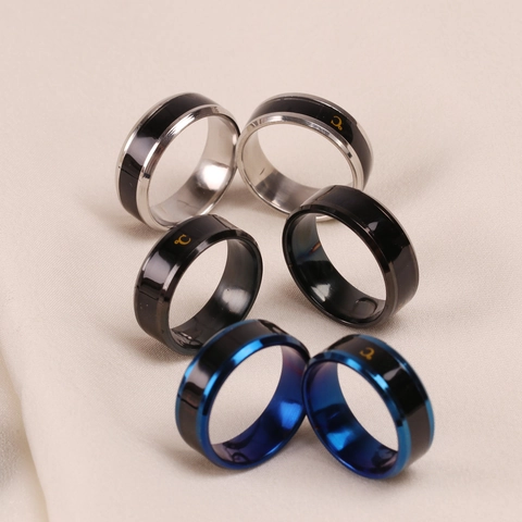 Anello Intelligente Sensore Temperatura Acciaio Inossidabile Umore Cambio Colore Gioielli Unisex