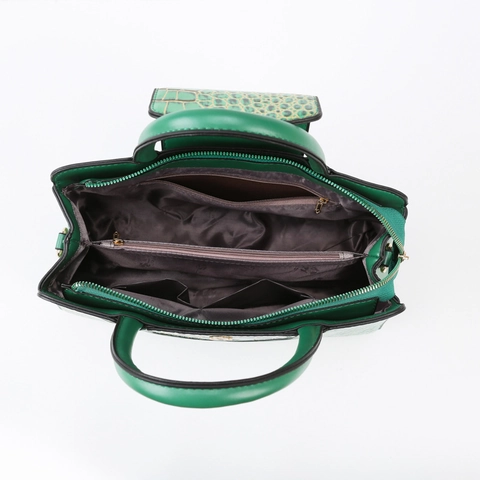 Damen Handtasche Clutch Geldbörse Krokodilmuster PU Leder Y-Stich Top-Griff Schulter Tote Bag Mode Business Elegant