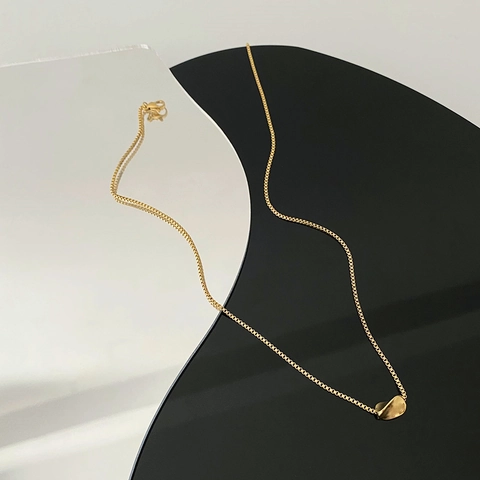 Collar Geométrico Minimalista Con Colgante Irregular De Acero Inoxidable Cadena De Serpiente Joyería Elegante Para Mujer