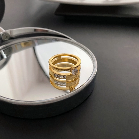 Stapelringe Für Frauen Titan Edelstahl Zirkon Doppellagiges Band Gravur Love Forever Schmuck Geschenk
