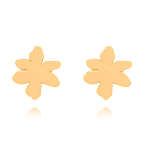Vintage Gold Flower Stud Earrings Zinc Alloy Floral Jewelry With Stainless Steel Earring Post For Women