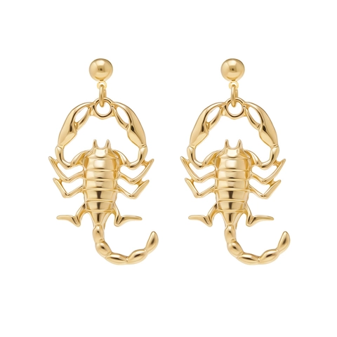 Retro Gold Skorpion Dangle Drop Ohrringe Mit Edelstahl Ohrstecker Punk Gothic Insekt Schmuck Für Damen