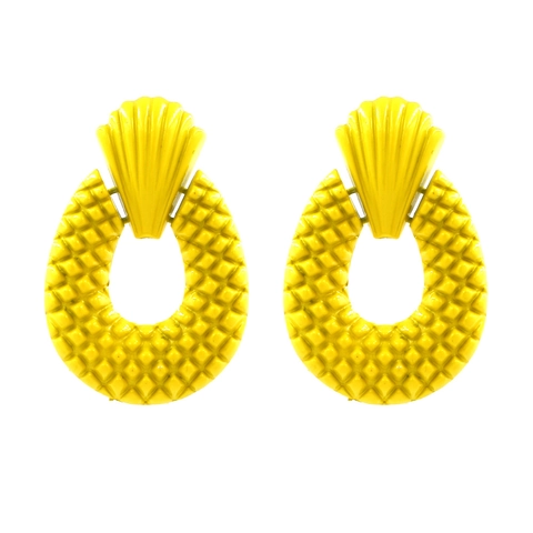 Orecchini Vintage Conchiglia Ovali Geometrici Lega Di Zinco Metallo Trama Stile Punk Gioielli Moda Donna