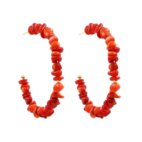 Pendientes De Aro En C Hechos A Mano Piedras Naturales Irregulares Estilo Bohemio Étnico Joyería De Moda Para Mujer