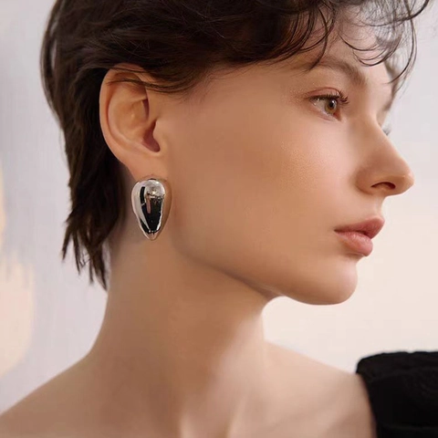 Orecchini A Goccia In Rame Lucido Geometrici Minimalisti Gioielli Metallici Di Tendenza Per Donna Moda