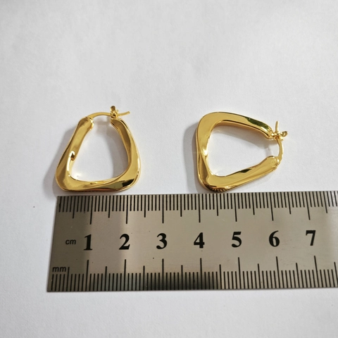 Orecchini A Cerchio A Triangolo Irregolare Geometrico In Rame Lucidato Metallo Intrecciato Gioielli Minimalisti Per Donna