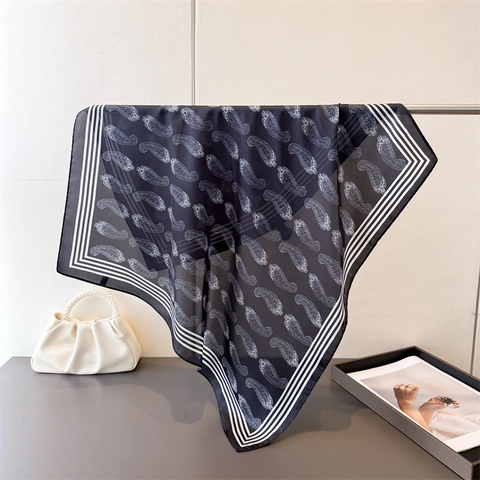 Damen Paisley-Druck Satin Viereckiges Tuch Eleganter Seidenartiger Halsschals Kopftuch Für Haar Boho Bandana Sommer Accessoires