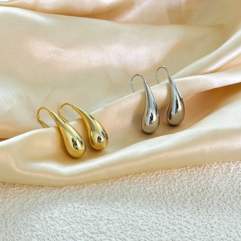 Teardrop Haak Oorbellen Hol Koper 18K Verguld Spiegelgepolijst Minimalistische Mode Sieraden Voor Dames