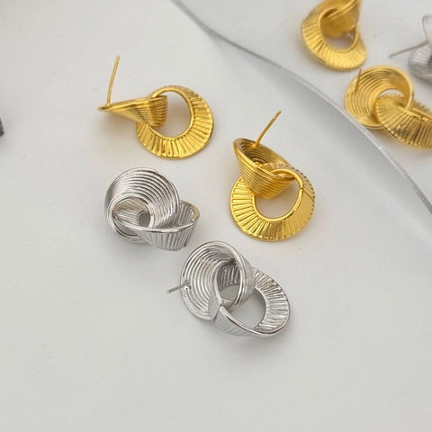 Geometrische Creolen Met Onregelmatige Textuur Koper Minimalistische Elegante Stijl Sieraden Voor Dames
