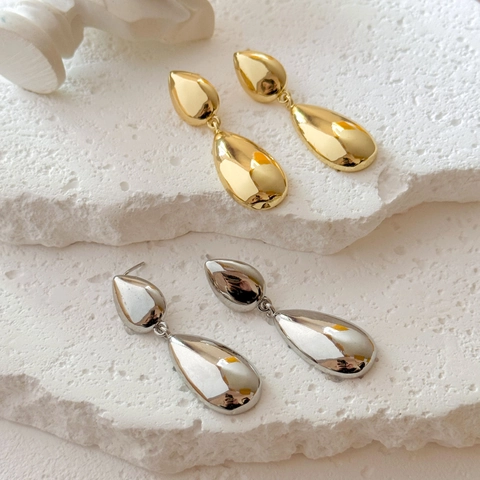Pendientes De Gota De Lágrima Elegantes Para Mujeres Joyas Minimalistas De Cobre Pulido Espejo