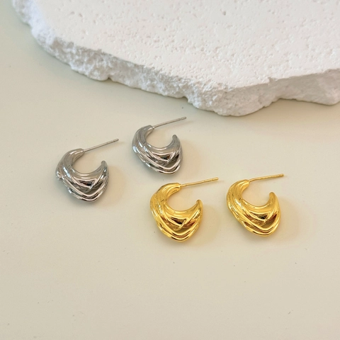 Orecchini A Cerchio A C A Più Strati Con Perno In Argento Sterling 925 Gioielli Minimalisti In Metallo Rame Per Donne