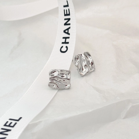 Irregular Geometric Square Stud Earrings Hammered Texture Copper With 925 Sterling Silver Earring Post Retro Niche