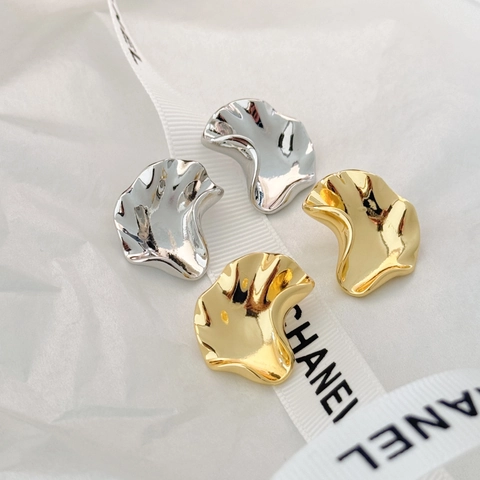 Irreguläre Geometrische Gekräuselte Ohrstecker Mit 925 Sterling Silber Ohrstecker Flüssiges Metall Ästhetik Schmuck Für Frauen
