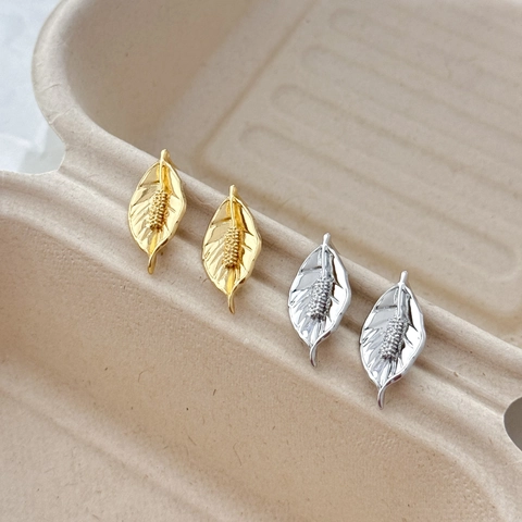 Orecchini A Lobo Foglia Eleganti Rame Placcato Oro Argento Design Pianta Naturale Gioielli Chic Regalo Per Donne