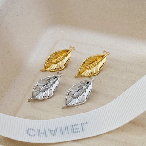 Orecchini A Lobo Foglia Eleganti Rame Placcato Oro Argento Design Pianta Naturale Gioielli Chic Regalo Per Donne