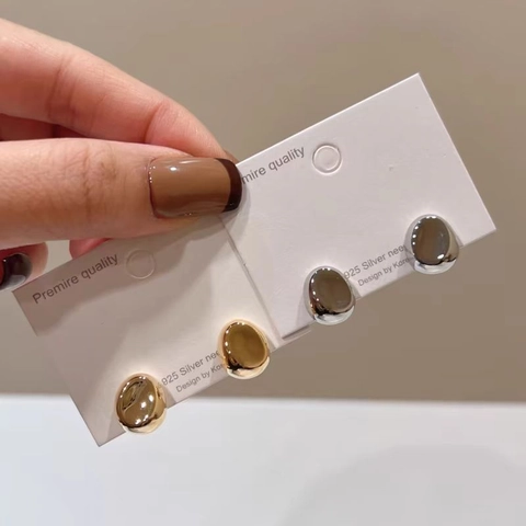 Orecchini A Lobo Minimalisti A Chicco D Oro Stile Francese Gioielli In Rame Ovali Con Perno In Argento Sterling 925 Per Donna