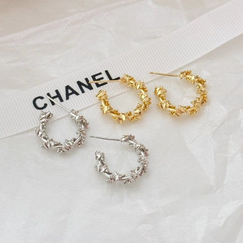 Orecchini A Lobo A Forma Di C Texture A Vite Irregolare Rame Placcato Oro Argento Gioielli Di Moda Chic Per Donne