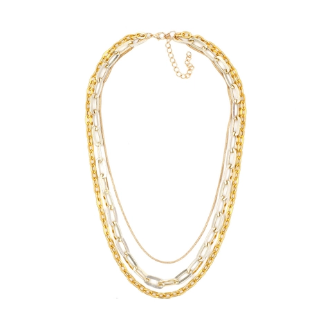 Mehrlagige Halskette Damen Gold Silber Ton Legierung Büroklammer Schlangenkette Modeschmuck Klobig Edel Elegant