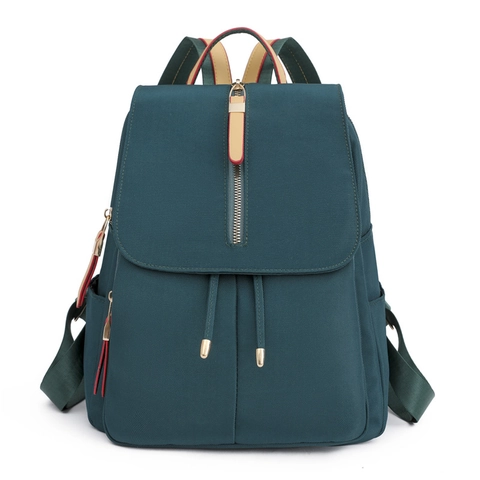Women Korean Fashion Oxford Cloth Backpack Waterproof Large Capacity Travel Daypack Lightweight Flip Drawstring Casual School Bag