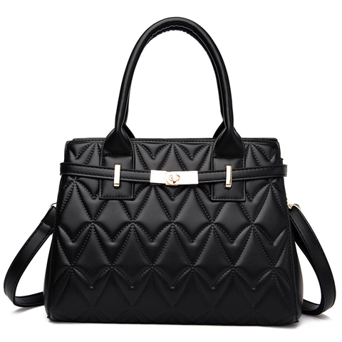 Borsa a Mano Trapuntata a Rombi da Donna Pochette e Portafoglio in Pelle PU Borsa Tote di Grande Capacità Hardware Dorato Borsa a Tracolla
