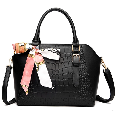 Dames Handtassen PU Leer Krokodillenpatroon Envelopclutch Mini Portemonnee Met Satijnn Sjaal Decoratie