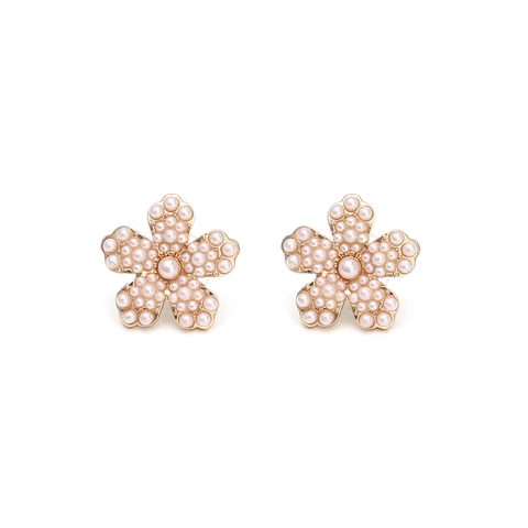 Orecchini A Lobo Fiore Lega Strass Perla Artificial Dolce Stile Coreano Moda Gioielli Accessori Per Donne