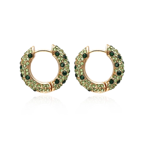 Orecchini A Cerchio A Forma Di U Micro Pavé Strass Colorati Perla Artificial Rame Placcato Oro Perno In Acciaio Inossidabile Gioielli